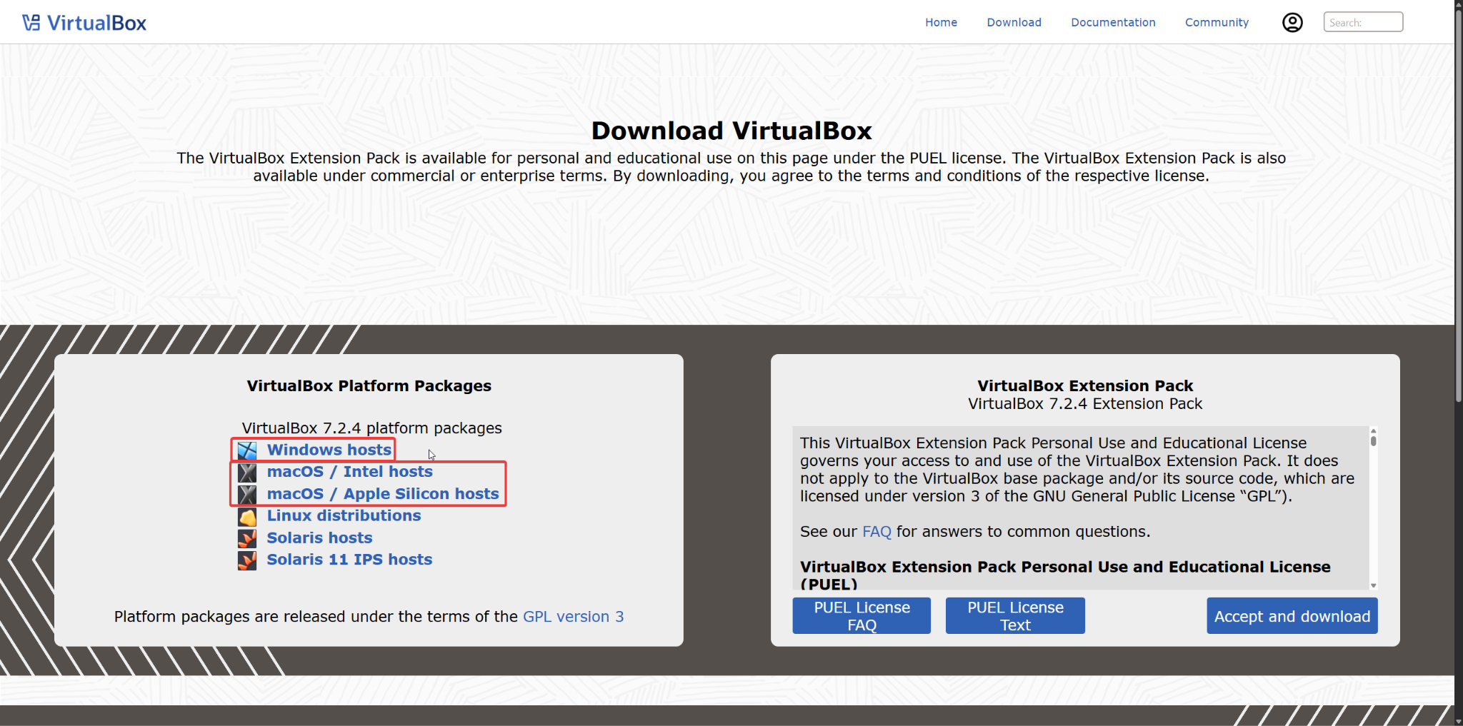 Рис. 2: Страница загрузки VirtualBox